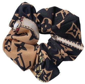 1Pcs Vrouwen Vintage Haar Chouchou Audio-Technica Meisjes Elastische Haarband Paardenstaart Houder Gestreepte Rubber Haaraccessoires bruin