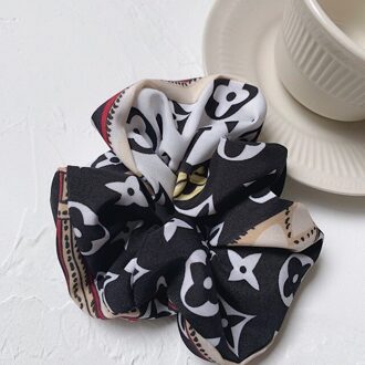 1Pcs Vrouwen Vintage Haar Chouchou Audio-Technica Meisjes Elastische Haarband Paardenstaart Houder Gestreepte Rubber Haaraccessoires zwart