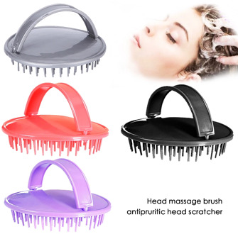 1PCS Washing Hair Massager Combs Head Relax Round Plastic Shampoo Scalp Shower Body Beard Shampoo Brush Hair Styling Tools
