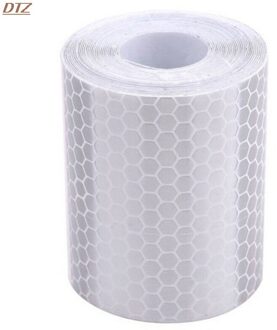 1Pcs Waterdichte Waarschuwing Tape Strip Stickers Waarschuwing Licht Reflector Beschermende Sticker Reflecterende Folie Auto Veiligheid Mark wit