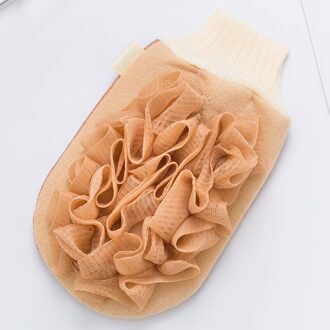 1Pcs Willekeurige Kleur Exfoliërende Baden Handschoenen Viscose/Spons/Pe Dual Purpose Kinderen Badhanddoek Badkamer Accessoires Oranje