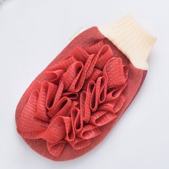 1Pcs Willekeurige Kleur Exfoliërende Baden Handschoenen Viscose/Spons/Pe Dual Purpose Kinderen Badhanddoek Badkamer Accessoires Rood