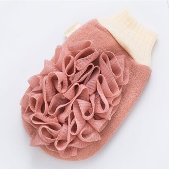 1Pcs Willekeurige Kleur Exfoliërende Baden Handschoenen Viscose/Spons/Pe Dual Purpose Kinderen Badhanddoek Badkamer Accessoires Roze