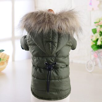 1Pcs Winter Warm Kleine Hond Kleding Huisdier Hond Jas Voor Chihuahua Soft Fur Hood Puppy Jacket Kleding Voor Chihuahua kleine Grote Honden groen / Xl