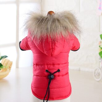 1Pcs Winter Warm Kleine Hond Kleding Huisdier Hond Jas Voor Chihuahua Soft Fur Hood Puppy Jacket Kleding Voor Chihuahua kleine Grote Honden rood / Xl