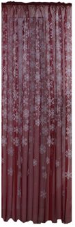 1Pcs Wit Gordijn Stoffen Sheer Sneeuwvlok Borduren Tulle Voor Woonkamer Gordijnen Voor Slaapkamer donker rood