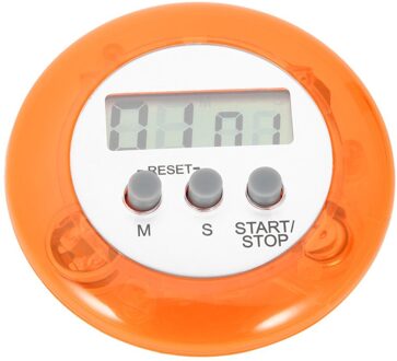 1Pcs Witte Ronde Magnetische Lcd Digital Kitchen Countdown Timer Alarm Met Stand oranje