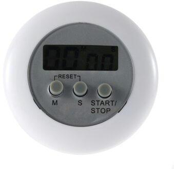 1Pcs Witte Ronde Magnetische Lcd Digital Kitchen Countdown Timer Alarm Met Stand