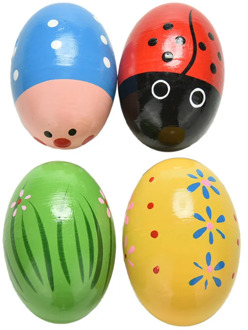 1pcs Wooden Sand Eggs Instruments Percussion Musical Toys Color Randomly