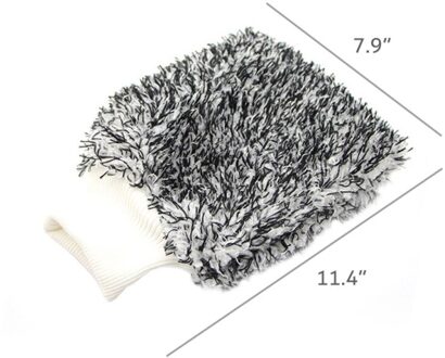 1Pcs Zachte Auto Schoon Handschoenen Microfiber Car Auto Cleaning Absorptie Handschoen Auto Schoon Accessoires Afstoffen Wassen Handschoenen zwart