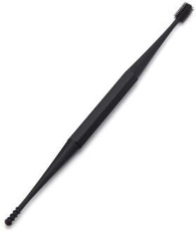 1Pcs Zachte Siliconen Dubbele Hoofd Oor Pick Oor Schoon Tool Double-Ended Earpick Ear Wax Curette Remover Oor schoner zwart