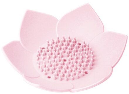1Pcs Zeepkist Afvoer Tray Lotus Bloem Flexibele Siliconen Platen Douche Bad Opslag Zeepbakje Houder 01