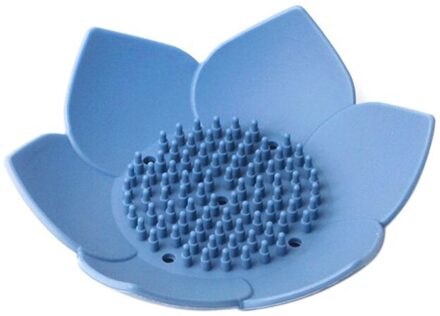 1Pcs Zeepkist Afvoer Tray Lotus Bloem Flexibele Siliconen Platen Douche Bad Opslag Zeepbakje Houder 02