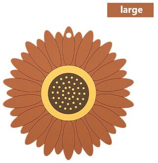 1Pcs Zonnebloemen Vorm Siliconen Coaster Salontafel Cup Matten Pad Isolatie Cup Pads Placemat Keuken Accessoires bruin L