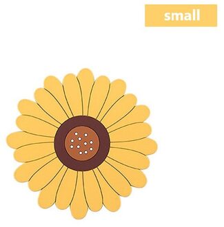 1Pcs Zonnebloemen Vorm Siliconen Coaster Salontafel Cup Matten Pad Isolatie Cup Pads Placemat Keuken Accessoires geel S
