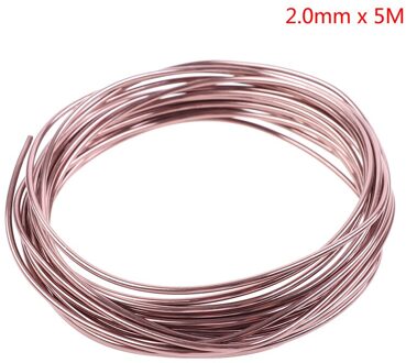 1Pcs Zwart/Roze Bonsai Draden Geanodiseerd Aluminium Bonsai Training Draad Met 3 Maten 5M 2.0mm