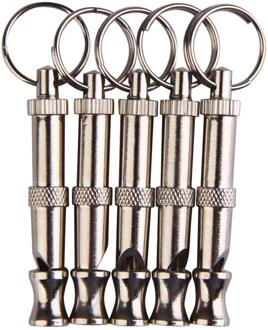 1Pcs Zwart Twee Tone Ultrasone Fluit Hond Fluitjes Voor Training Sound Whistle Supersonic Gehoorzaamheid Huisdier Puppy Hond Fluitje zilver