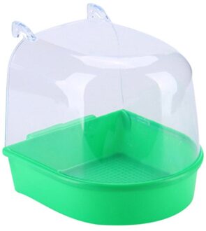 1Plastic Water Bad Voor Huisdier Vogels Papegaaien Kooi Opknoping Accessoire Kom Vogel Bad Huisdier Vogels Kooi Opknoping Bad douche Vogel groen