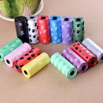 1Rolls/15Pcs Pet Afbreekbaar Cleaning Bag Polyethyleen Hond Wc Vuilniszak Bag Maat 23*30cm Disposableportable Tas