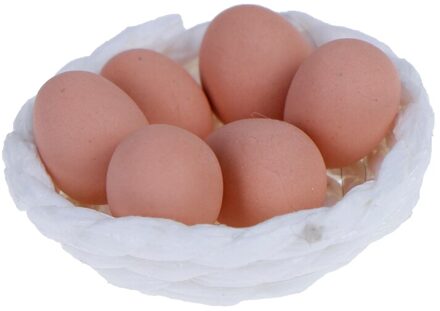 1Set 1:12 Schaal Poppenhuis Miniatuur Accessoires Keuken Voedsel Mini Ei Met Ei Manden Voor Poppenhuis Koken Spel voedsel 1reeks