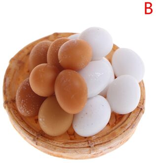 1Set 1:12 Schaal Poppenhuis Miniatuur Accessoires Keuken Voedsel Mini Ei Met Ei Manden Voor Poppenhuis Koken Spel voedsel B