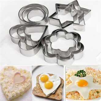1Set/12Pcs Rvs Cake Cookie Ei Fondant Mould Mold Sugarcraft Cutter