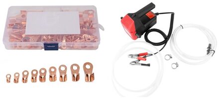 1Set 12V 60W Olie Vloeistof Oliecarter Extractor Elektrische Motorolie & 140x Batterij Kabel Koper Open vat Ring Lug Terminals