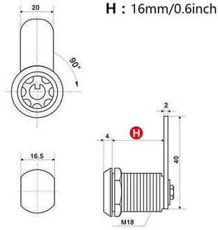 1Set 16/20/25/30Mm Mailbox Sloten Ladekast Lock Toetsen Buisvormige cam Cilindersloten Voor Safebox Bestanden M18-16mm