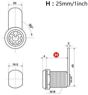 1Set 16/20/25/30Mm Mailbox Sloten Ladekast Lock Toetsen Buisvormige cam Cilindersloten Voor Safebox Bestanden M18-25mm