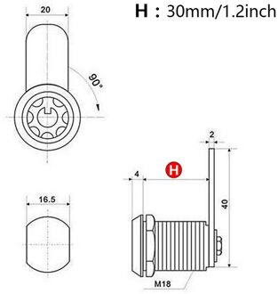1Set 16/20/25/30Mm Mailbox Sloten Ladekast Lock Toetsen Buisvormige cam Cilindersloten Voor Safebox Bestanden M18-30mm