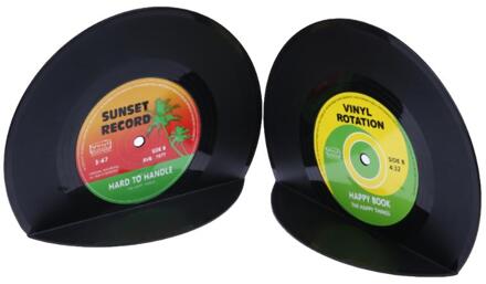 1Set/2Pcs Retro Vintage Record Boekensteunen Vinyl Boek Houder Desk Organizer Desktop School Office Accessoires Materiaal Dscolar