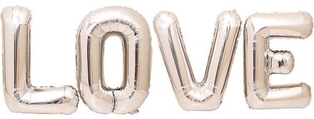 1Set 32Inch Liefde Brief Folie Ballon Staande Ballon Verjaardag Bruiloft Decoratie Valentines Globos Verjaardagsfeestje Decoraties zilver