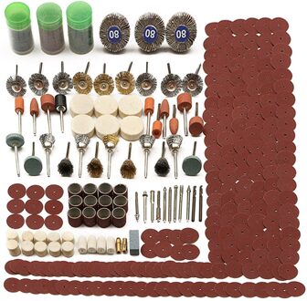 1Set 350Pc Elektrische Grinder Rotary Tool Accessoire Bit Voor Slijpen Schuren Polijsten Disc Wiel Tip Cutter Boor disc