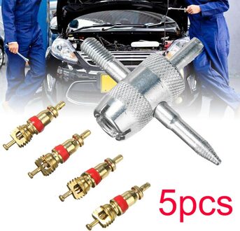 1Set 4 Manier Auto Motor Bike Band Band Valve Repair Remover Tool Met 4 Ventiel Cores Band Reparatie gereedschap Auto Reparatie Tool