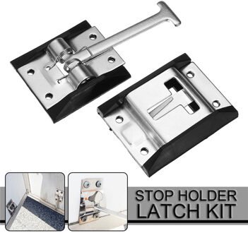 1Set 4-Metalen staal deurslot haak-RV-Camper-Paard-Werk-Gesloten- trailer-Deur-Stop-Houder-Klink-Kit