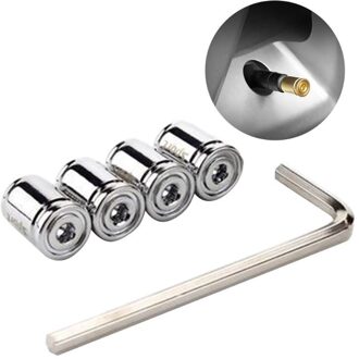1Set/4 Stuks Anti-Diefstal Autobandventiel Cap Aluminium Sport Buitenkant Auto Air