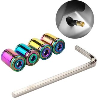 1Set/4 Stuks Anti-Diefstal Autobandventiel Cap Aluminium Sport Buitenkant Auto Air