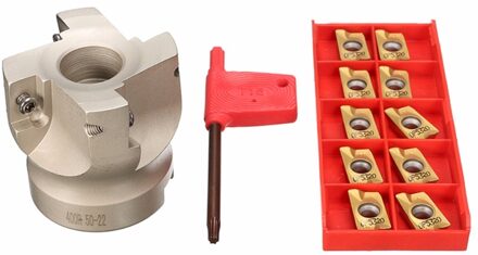 1Set 50Mm BAP400R 50 22 4T + 10Pcs APMT1604 Inserts + T15 Wrench Voor Gezicht End mill Snijkop Precisie Shell Frezen Gereedschap