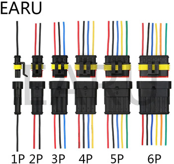 1set AMP 1P 2P 3P 4P 5P 6P Way Waterproof Electrical Auto Connector Male Female Plug with Wire Cable harness for Car Motorcycle