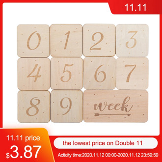 1set Baby Milestone Cards Photography Square Shape Newborn Milestone Cards Memorial Monthly Photography Props Commemorative Toy
