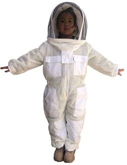 1Set Bijenteelt Pak Kinderen Bee Kleding Wit Ademend Drie-Layer Mesh Imker Equiment Voor Bijenteelt Gereedschappen Farm