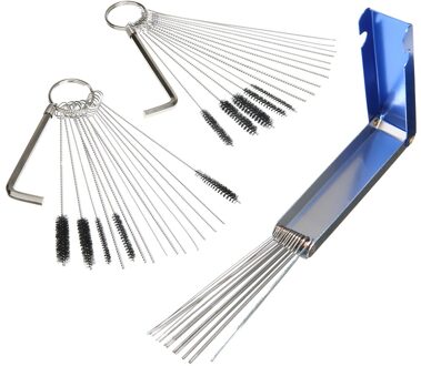 1Set Carburateur Vuil Schoon Tool Cleaner Kit + 20 Naald + 13 Draden + 10 Borstel Carb Voor Carburateur nozzles Air Cleaning Tool Onderdelen