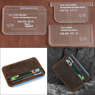 1Set Diy Acryl Template Mode Multifunctionele Card Case Wallet Leather Craft Patroon Diy Stencil Naaien Patroon 7 Cm * 10 Cm