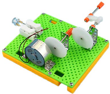1Set Diy Wetenschap Gizmo Hand Crank Generator Kids Puzzel Gemonteerd Kits Eenvoudige Natuurkunde Experiment Onderwijs Middelen