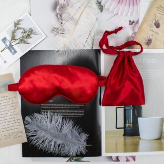 1Set Double-Side Shading Slaapmasker Zijde Slapen Oogmasker Cover Ooglap Blinddoeken Slaapmasker Gezondheid Slaap Shield licht China rood