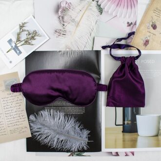 1Set Double-Side Shading Slaapmasker Zijde Slapen Oogmasker Cover Ooglap Blinddoeken Slaapmasker Gezondheid Slaap Shield licht diep paars