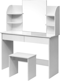 1Set Dressing Table with a Large Mirror Makeup Vanity Table Bedroom Dresser Set with Dressing Stool Home Furniture Dressers