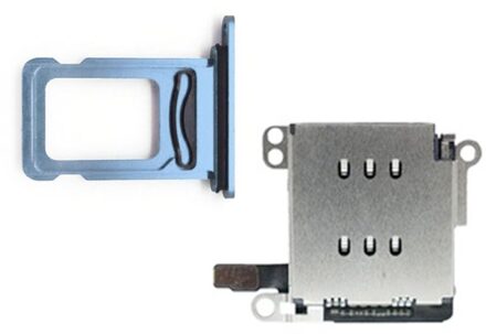 1Set Dual Sim Kaartlezer Connector Flex Kabel Met Kaart Lade Slot Houder Open Ejector Pin Voor Iphone Xr Blauw