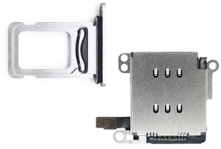 1Set Dual Sim Kaartlezer Connector Flex Kabel Met Kaart Lade Slot Houder Open Ejector Pin Voor Iphone Xr wit