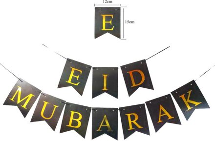 1Set Eid Al-Fitr Decoratie Vlag Pull Vlag Eid Mubarak Gelukkig Ramadan Feestartikelen Viering Decoratie Eco-vriendelijke Levert diep saffier